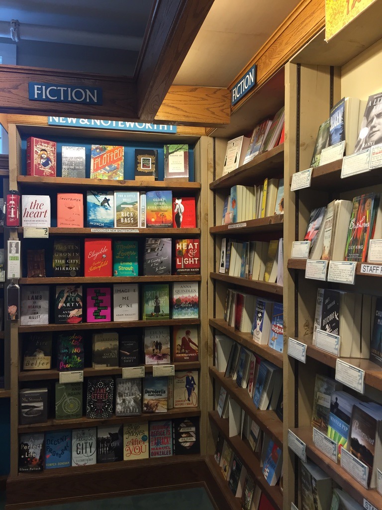 Books on display in a bookstore